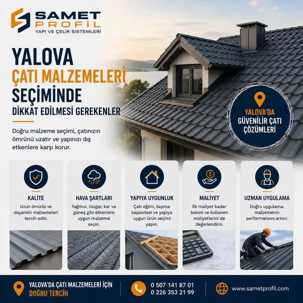 Yalova Çatı Malzemeleri Seçiminde Dikkat Edilmesi Gerekenler