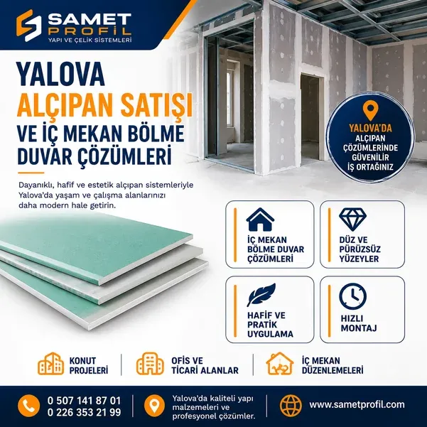 Yalova Alçıpan Satışı ve İç Mekan Bölme Duvar Çözümleri