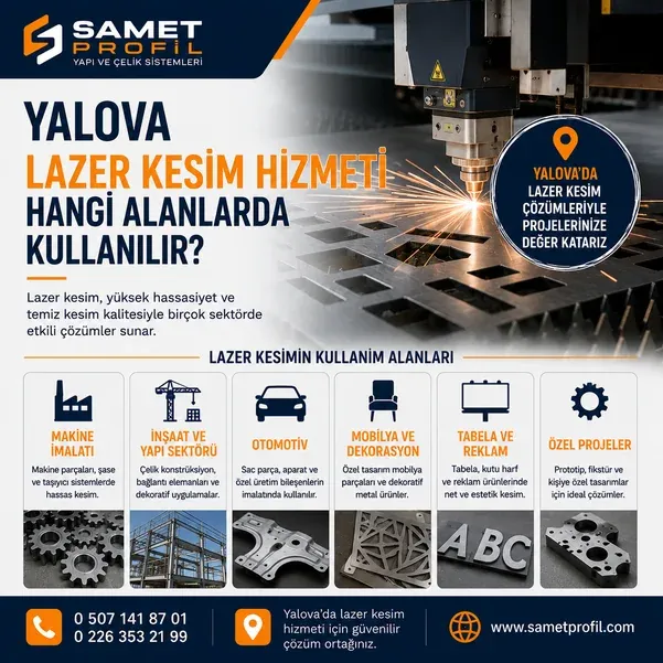 Yalova Lazer Kesim Hizmeti Hangi Alanlarda Kullanılır
