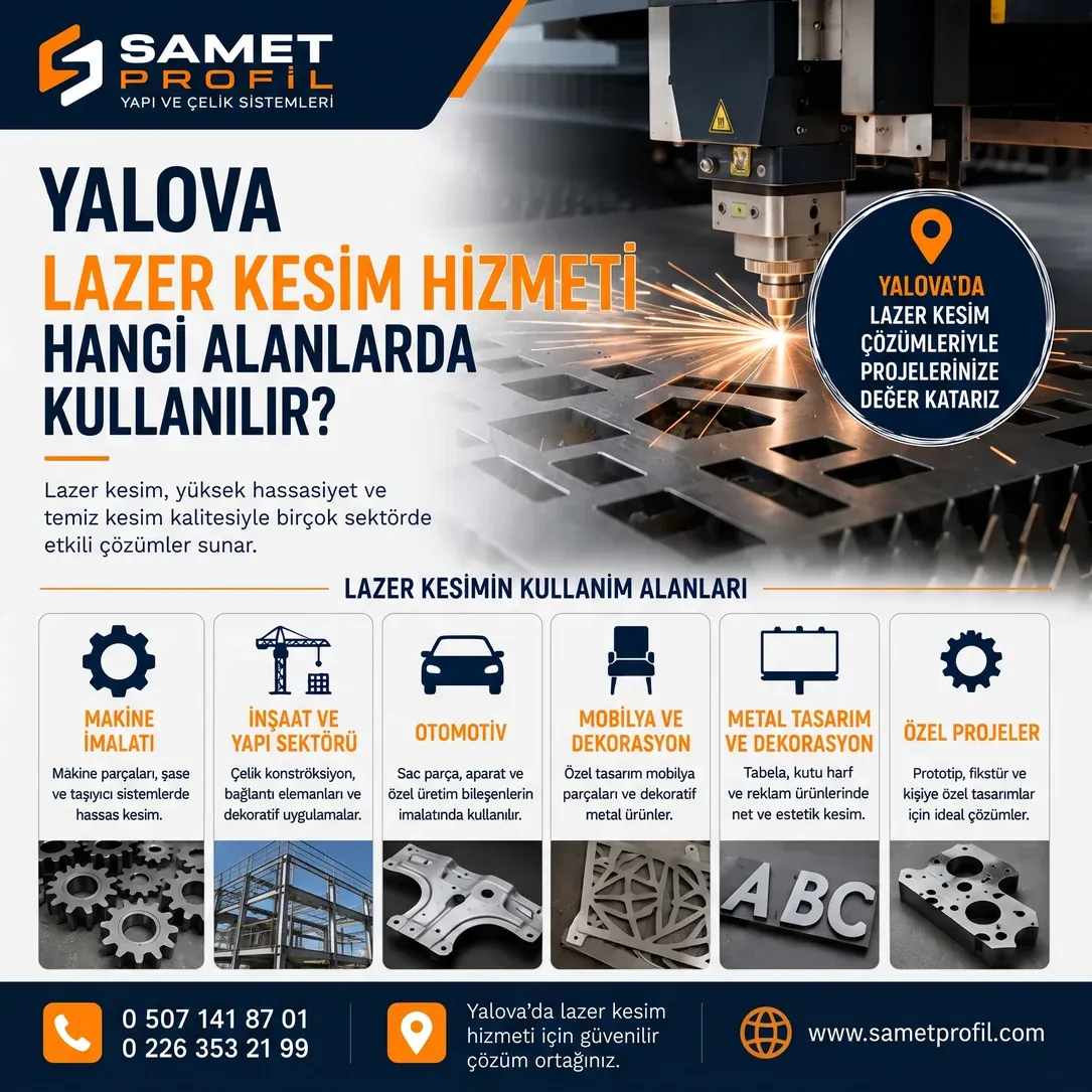 Yalova Lazer Kesim ile Metal Parçalarda Hassas Üretim